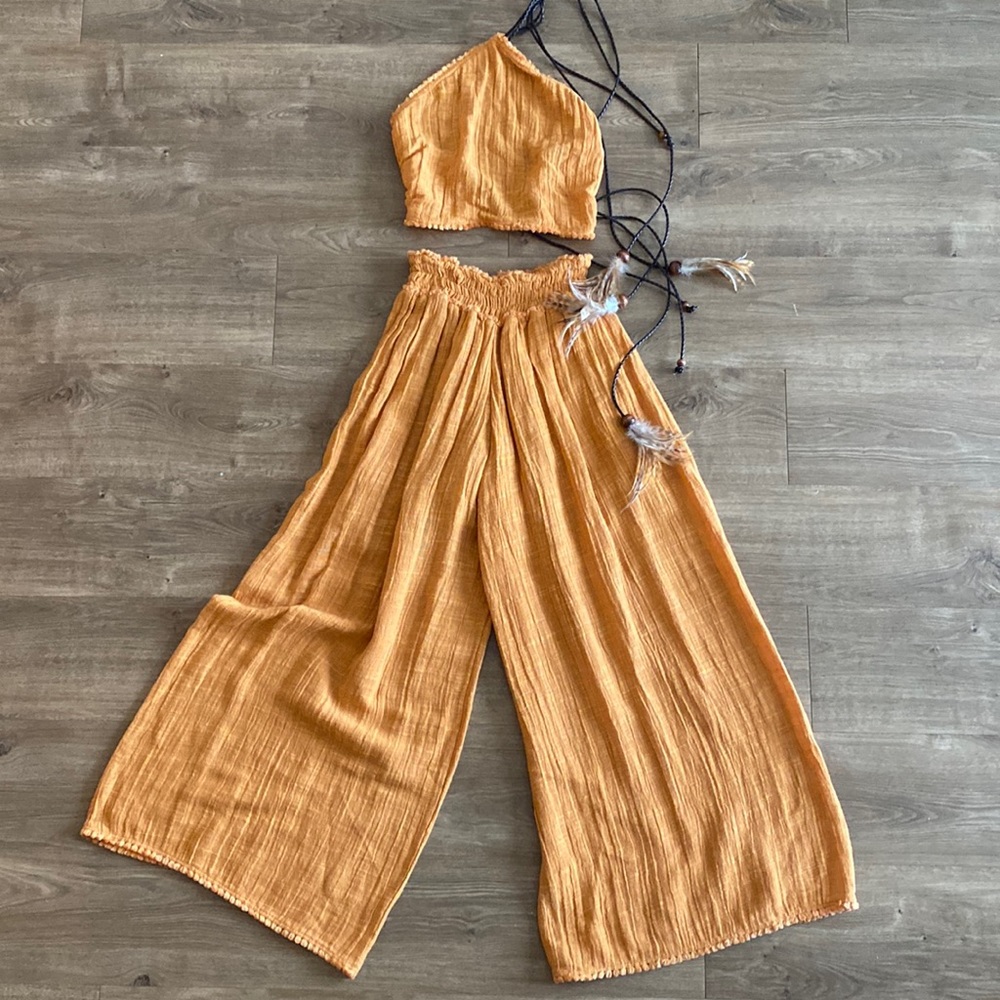 Lace official linen set in orange